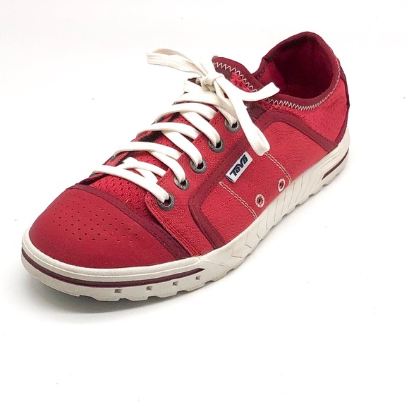 Teva Shoes - Teva Red Canvas Low Top Lace Up Sneakers